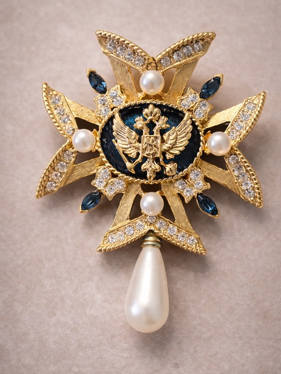 Jewelry - Rare Vintage Russian Nicholas & Alexandra Volunteer Maltese Cross Brooch Pendant